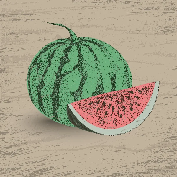 Hand drawn dot watermelon — Stock Vector