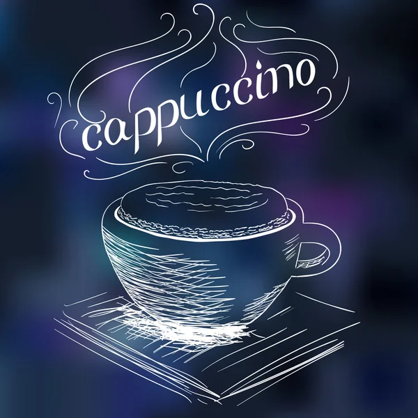 Sketch of cappuccino — Stock Vector
