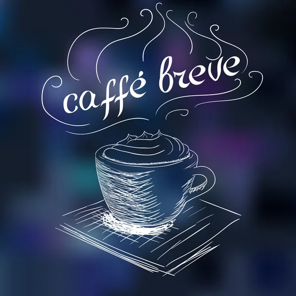 Sketch of coffee breve — Stock Vector