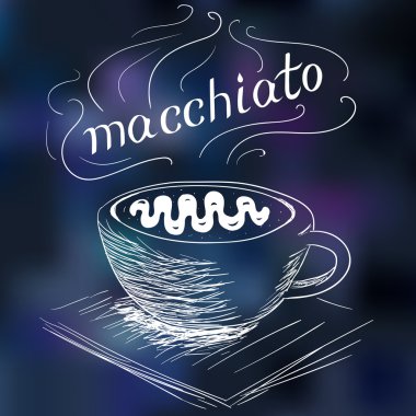 kahve macchiato taslağını