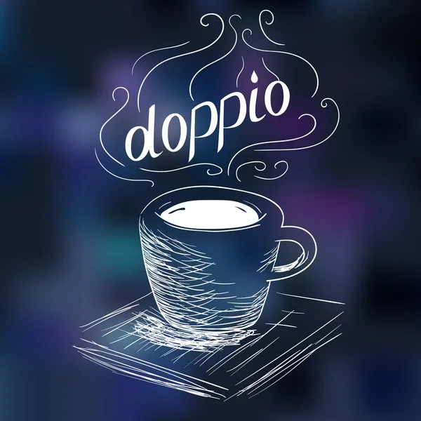 Sketch of coffee doppio — Stock Vector