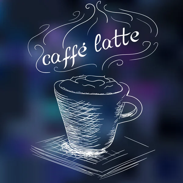Sketch of cafe latte — Stock Vector
