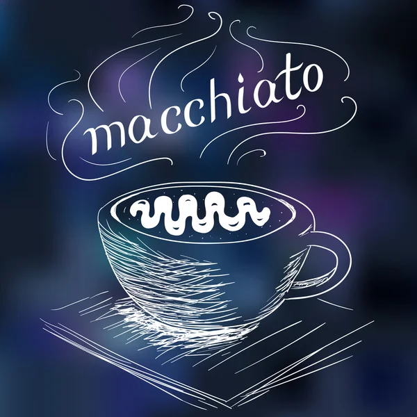 Sketch of coffee macchiato — Stock Vector