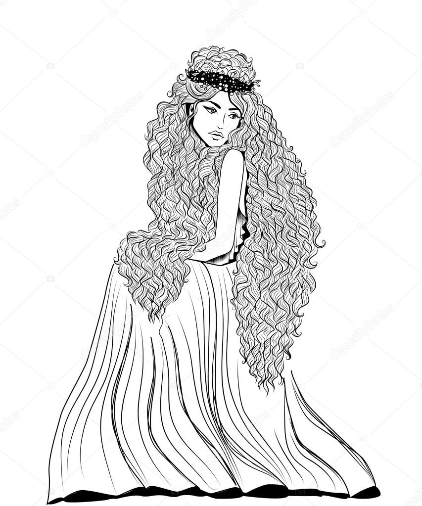 greek woman with doodle hair