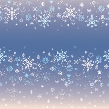 Mavi ve krem kar taneleri arka plan