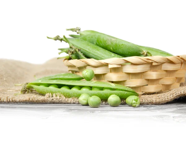 Pea in a basket — Stock Photo, Image