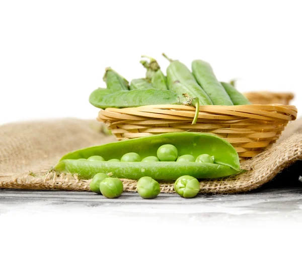 Pea in a basket — Stock Photo, Image