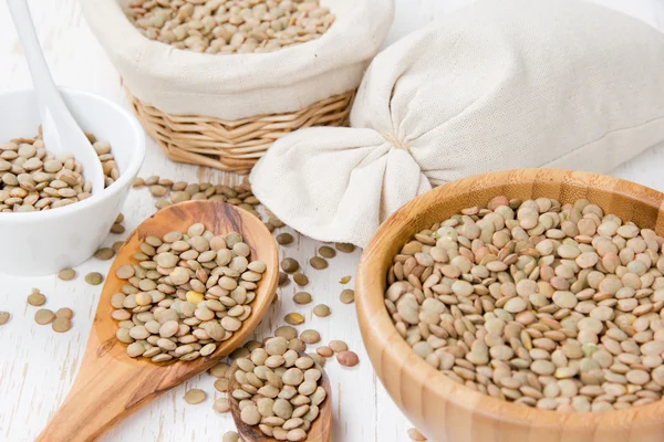 Mucchi di semi di lenticchia — Foto Stock