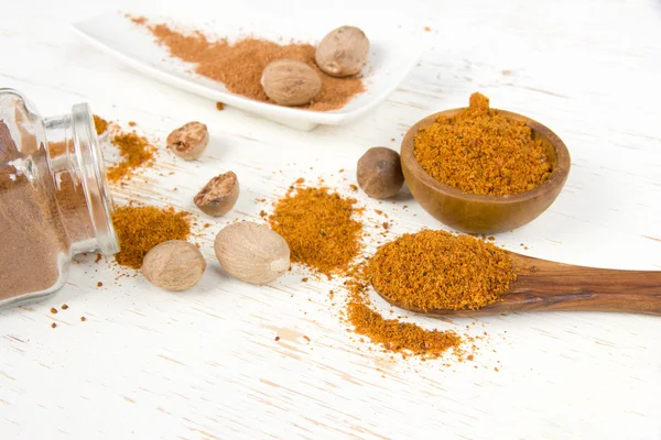 Nutmeg Spice Heaps — Stock Photo, Image