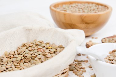 Mercimek tohum yığınları