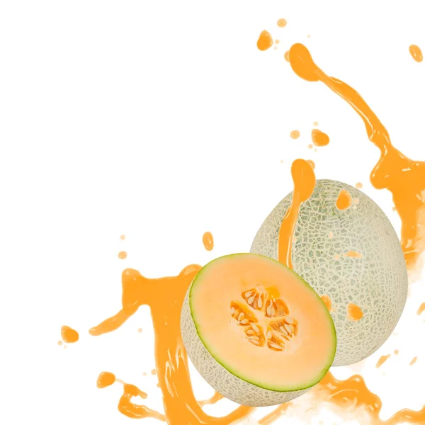 Cantaloupe splash — Stock Photo, Image