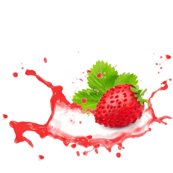Erdbeerspritzer — Stockfoto
