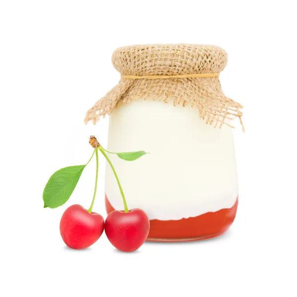Kersen yoghurt — Stockfoto