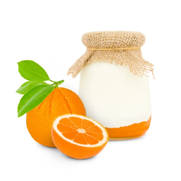 Orange yogurt — Stock Photo, Image