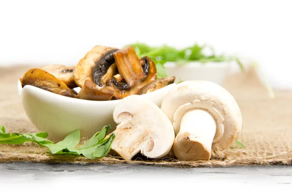 Mushroom bowl background — Stock Photo, Image