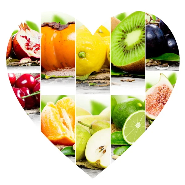 Fruit mix heart — Stock Photo, Image