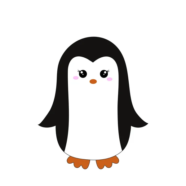 Lindo Pingüino Kawaii Ilustración Vectorial Para Niños — Vector de stock