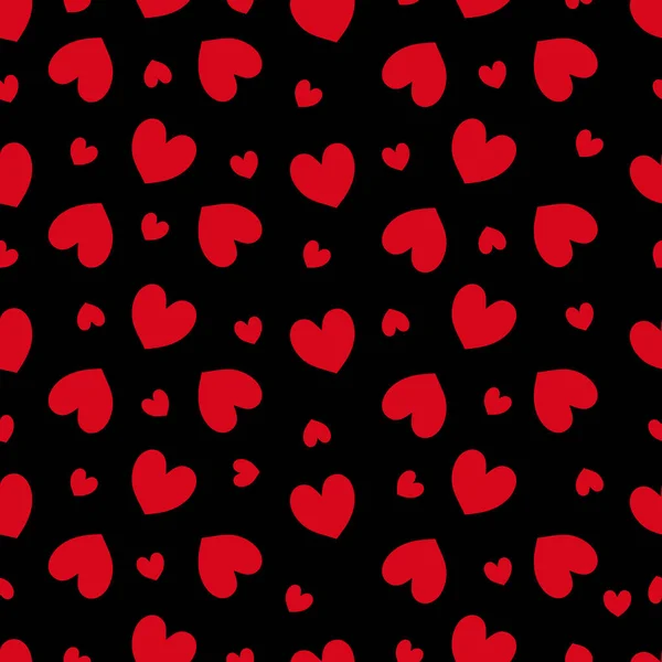 Seamless Pattern Red Hearts Vector Illustration — Stock Vector