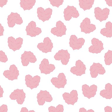 Kalpli kusursuz desen. Vektör çizimi. Sevgililer Günü.