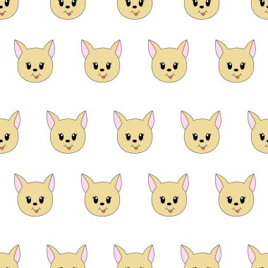 Çizgi film köpeğiyle kusursuz desen. Vektör illüstrasyonu.