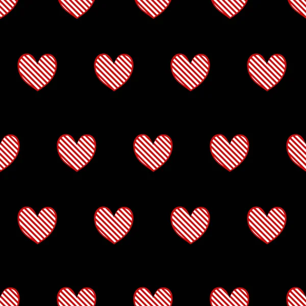 Seamless Pattern Red Hearts Vector Illustration — Stock Vector