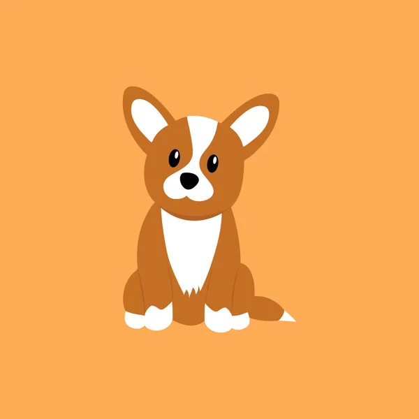 Cartoon Niedlicher Corgi Vektor Illustration Flachen Stil — Stockvektor