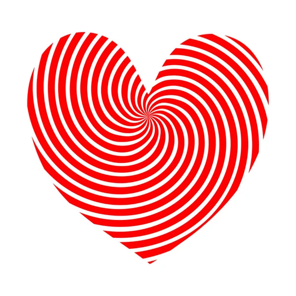 Оптична Ілюзія Білого Червоного Серця Векторні Ілюстрації — стоковий вектор