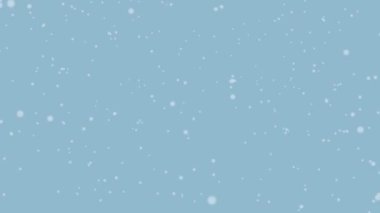 Gerçek kar, mavi arka planda yağan kar. Hareket grafikleri. 