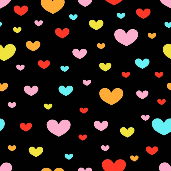 Seamless Pattern Colorful Hearts Vector Illustration — Stock Vector