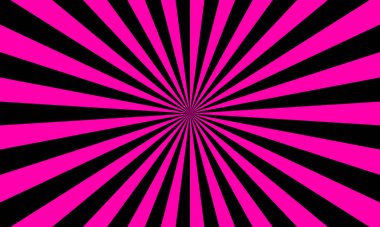 Siyah pembe patlak arka plan. Geçmişe dönük ışınlar. Vektör.