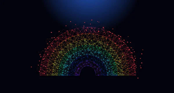 Icône Abstraite Arc Ciel Faite Lignes Triangles Conception Style Poly — Image vectorielle