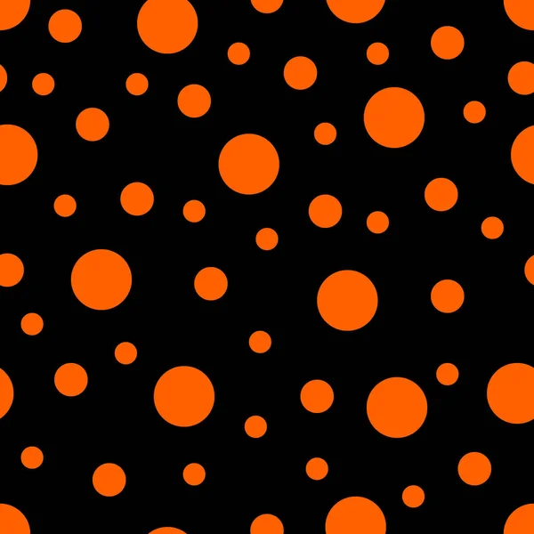 Бесшовный Шаблон Черный Фон Оранжевыми Точками Векторная Иллюстрация — стоковый вектор
