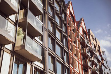 Gdansk 'ın merkezindeki modern daireler