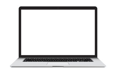 boş ekranlı dizüstü bilgisayar beyaz ekranda izole edildi.