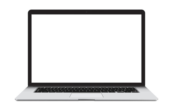 ноутбук с чистым экраном изолирован на белом.
