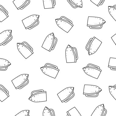 Kara demiri kusursuz desen yapar. Vektör illüstrasyonu beyaz arkaplanda izole edildi.