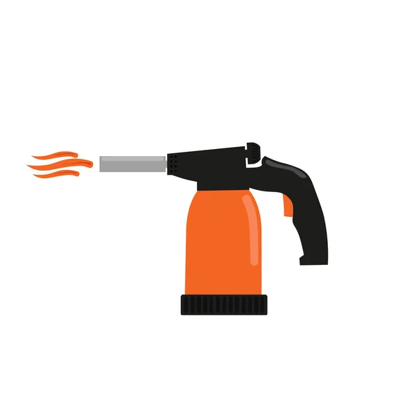 Blowtorch met vuurvector illustratie in stijl plat — Stockvector