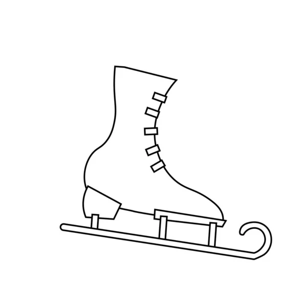 Patines de hielo estilo doodle sketch. Ilustración vectorial. — Vector de stock
