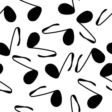 Müzik sembolleri olan kusursuz soyut desen. Vektör illüstrasyonu