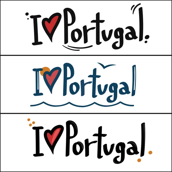 Ik hou van Portugees. vectorletters op een witte achtergrond. Verzameling van letters — Stockvector