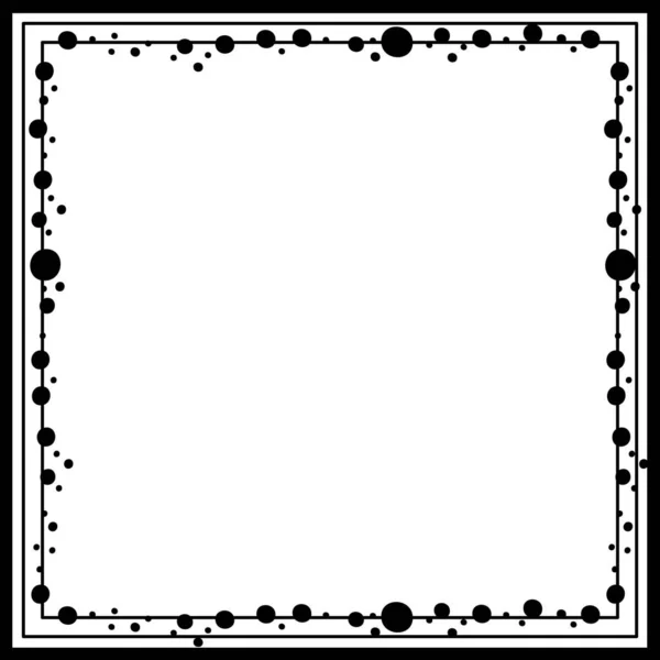 Черный горошек на белой рамке, много копировального пространства - вектор — стоковый вектор