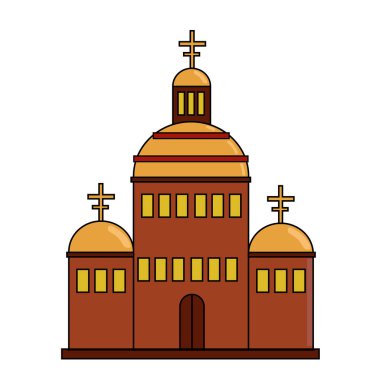 düz ortodoks kilisesi beyaz arka planda