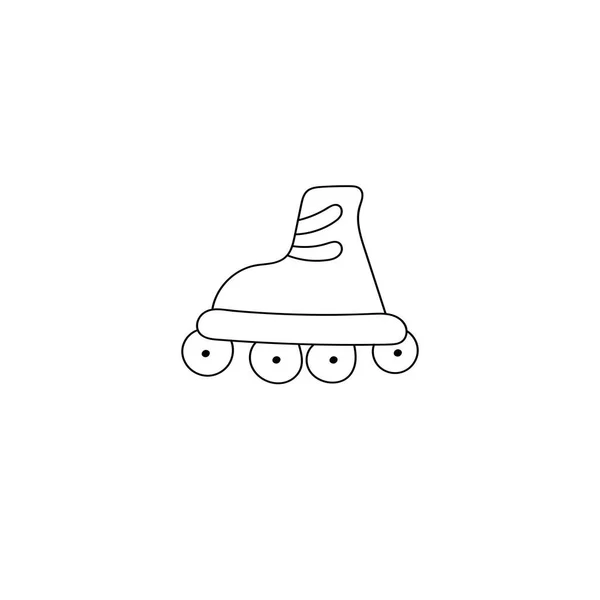 Rollschuh-Ikone. Vektor-Illustration von Kinder-Rollschuhen. Handgezeichnete Rollschuhe. — Stockvektor