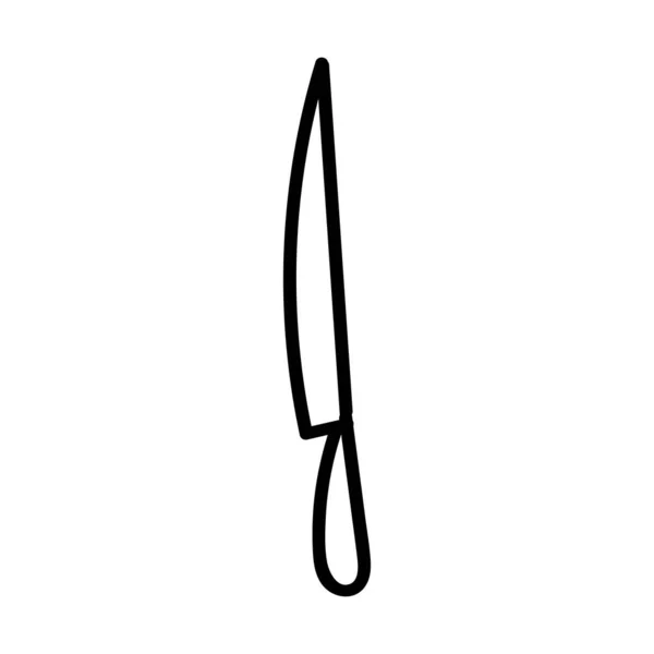 Handritad Vektor Illustration Kniv Skiss Doodle Stil — Stock vektor