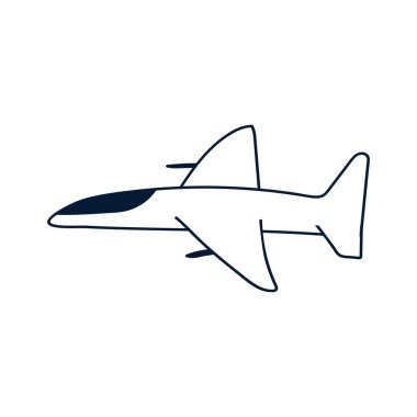 Uçak Doodle, bir el çizimi vektör çizimi bir uçağın çizimi