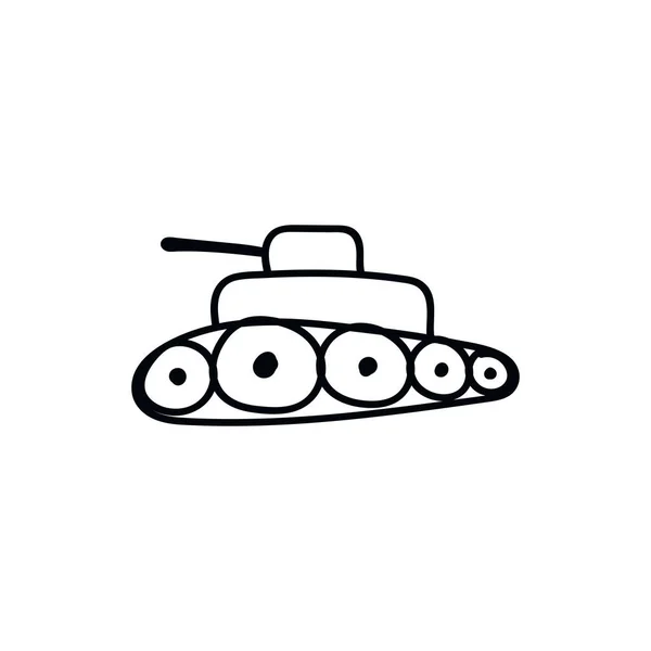 Tankikon Firka Vázlatsorokban Katonai Fegyverháború — Stock Vector