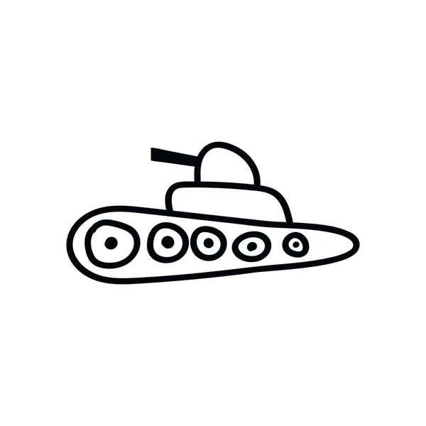 Tankikon Firka Vázlatsorokban Katonai Fegyverháború — Stock Vector