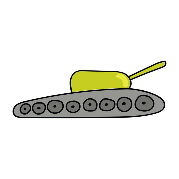 Tank Ikon Färg Ritning Militärt Vapenkrig — Stockfoto