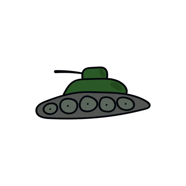 Renk çiziminde tank simgesi. Askeri silah savaşı.. — Stok fotoğraf