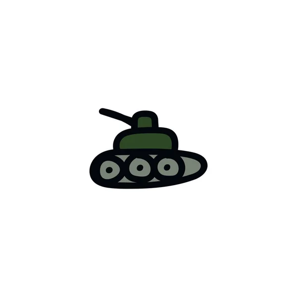 Tank-Symbol in der Farbzeichnung. Krieg mit militärischen Waffen. — Stockfoto